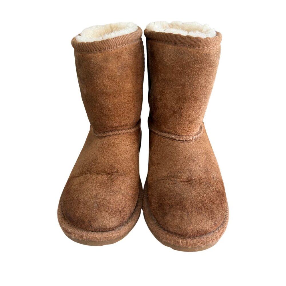 UGG Suede Boots Kids Size 12M Tan Good Shearling Lined Mid-Calf